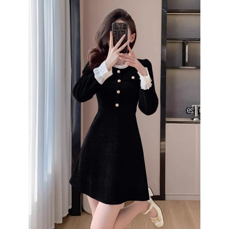 Temperament Socialite Red Dress Waist Slimming Skirt French Niche New Year'S Robe - Image 5